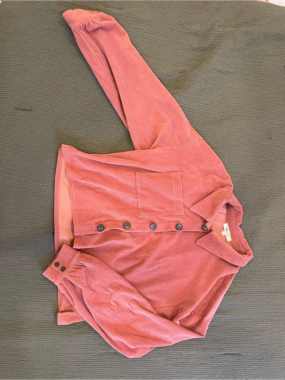 Madewell Burnt Orange Corduroy Button-Front Overshirt